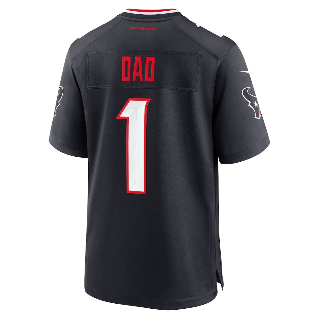 CAdoa H.Texans #1 Dad Navy Game Jersey