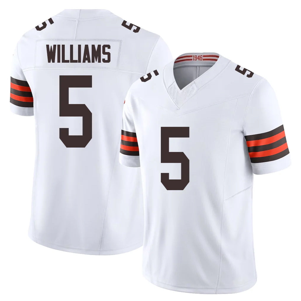 C.Browns #5 Quincy Williams Player White Vapor F.U.S.E. Limited Home Game CAdoa Stitched Jerseys