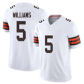 C.Browns #5 Quincy Williams Player White Vapor F.U.S.E. Limited Home Game CAdoa Stitched Jerseys