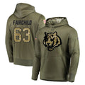 C.Bengals #63 Dylan Fairchild Player Olive Salute to Service Pullover Hoodies Home Game CAdoa Stitched Jerseys