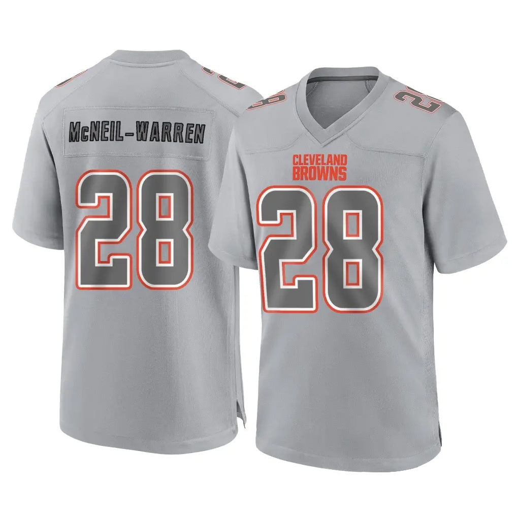 C.Browns #28 Emmanuel McNeil-Warren Player Gray Atmosphere Fashion Game CAdoa Stitched Jerseys