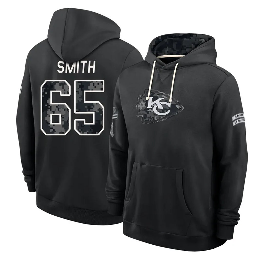 KC.Chiefs #65 Trey Smith Player 2026 Black Logo Pullover Hoodies Limited Game Stitched Jerseys