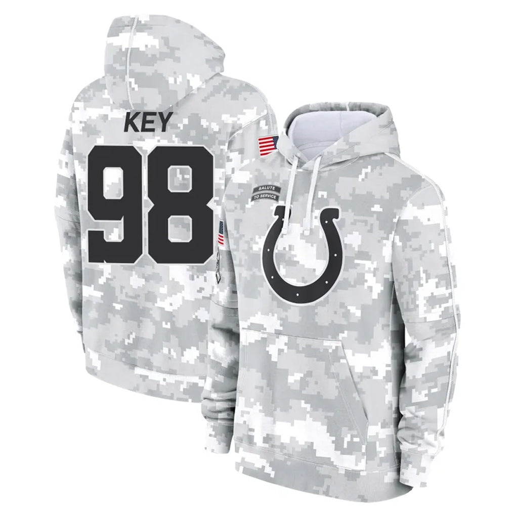 IN.Colts #98 Arden Key Player Arctic Camo Salute to Service Hoodies Limited Game CAdoa Stitched Jerseys