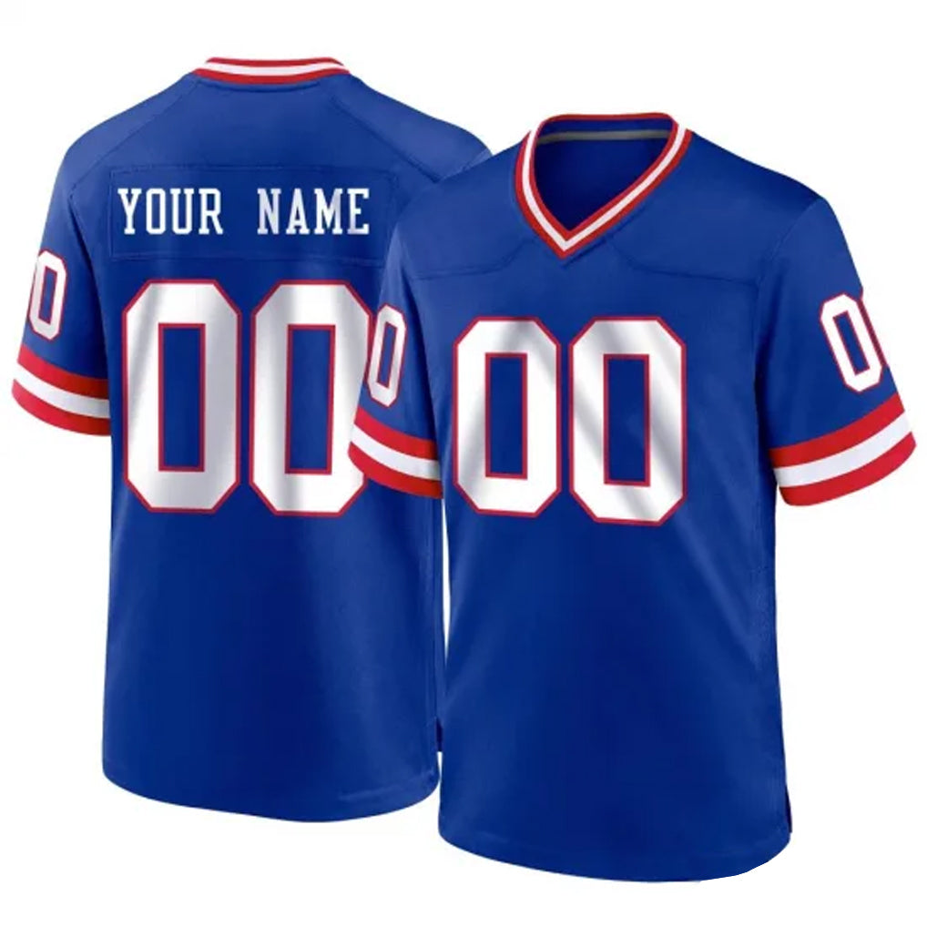 Custom NY.Giants Royal Classic Home Game Any Name & Numbers CAdoa Stitched Jerseys