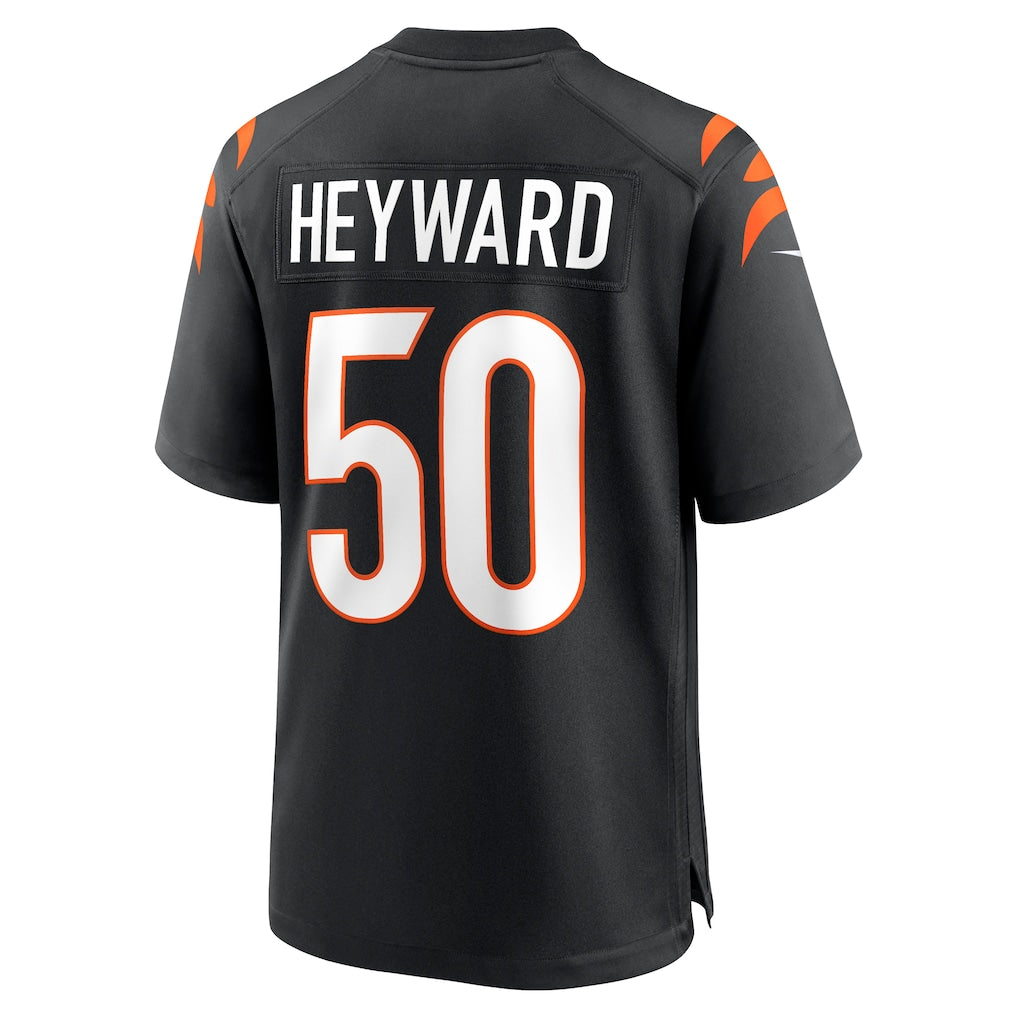 CAdoa C.Bengals #50 Shaka Heyward Black Team Game Jersey