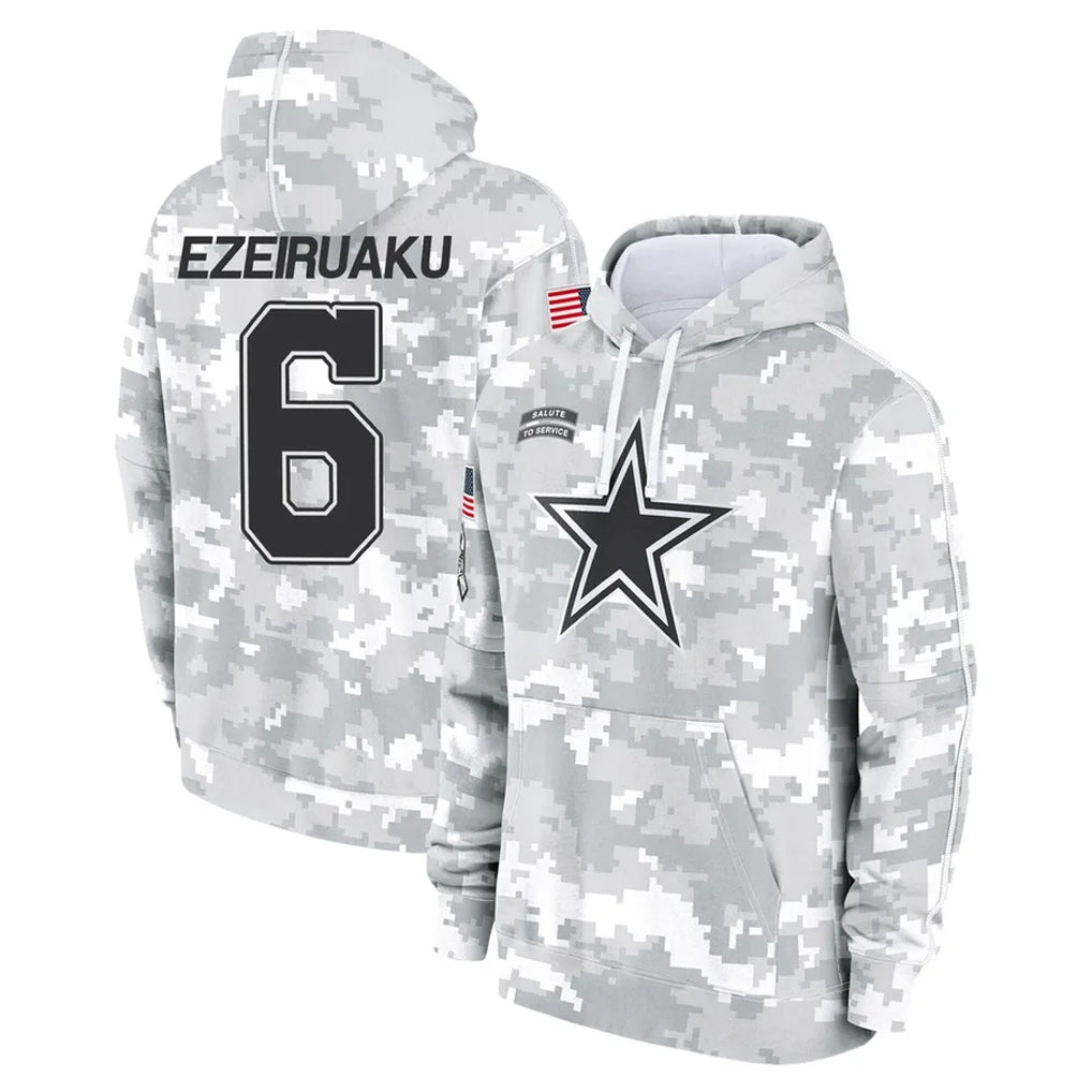 D.Cowboys #6 Donovan Ezeiruaku Player Arctic Camo Salute to Service Hoodies Limited Game CAdoa Stitched Jerseys