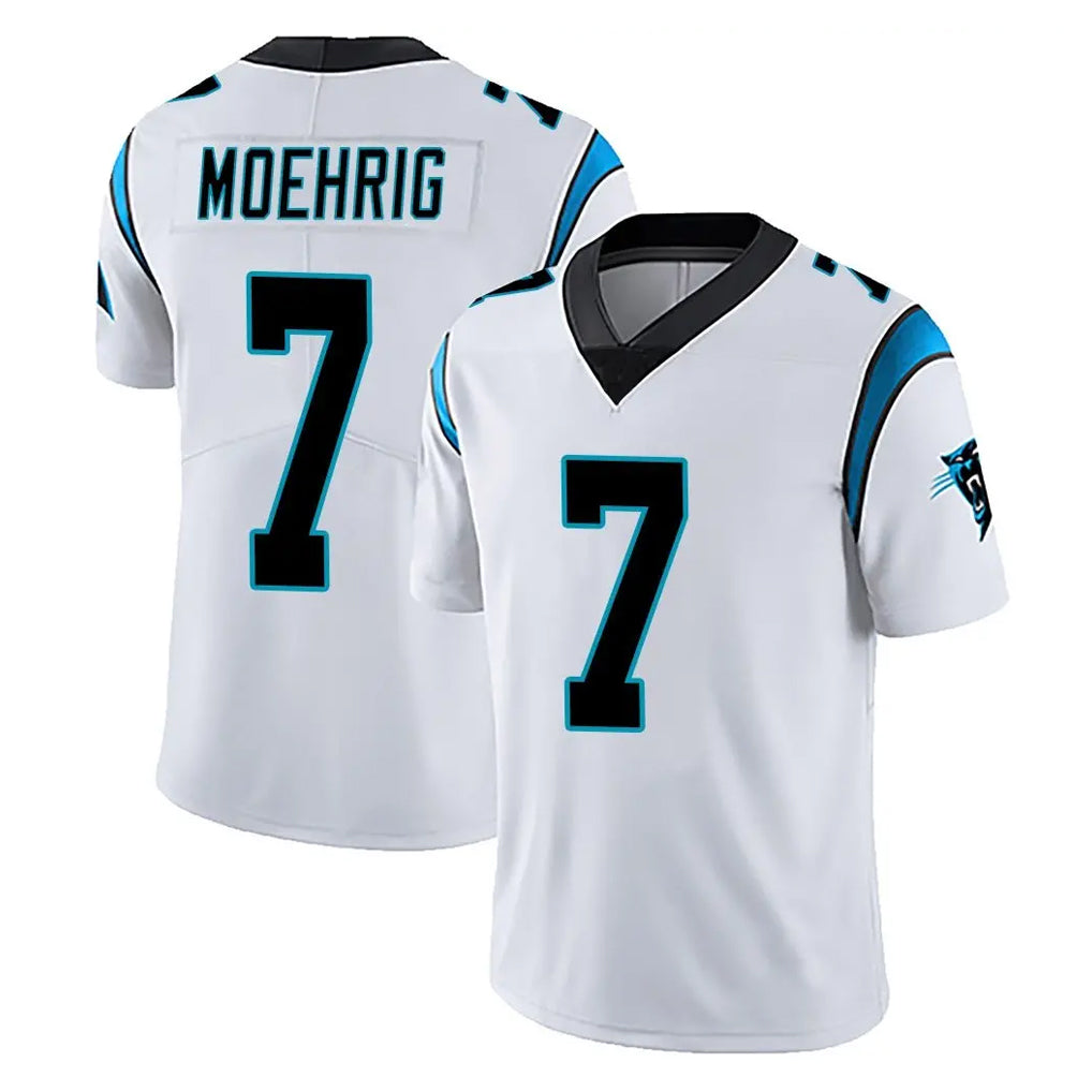 C.Panthers #7 Tre'von Moehrig Player White Vapor Untouchable Limited Game CAdoa Stitched Jerseys