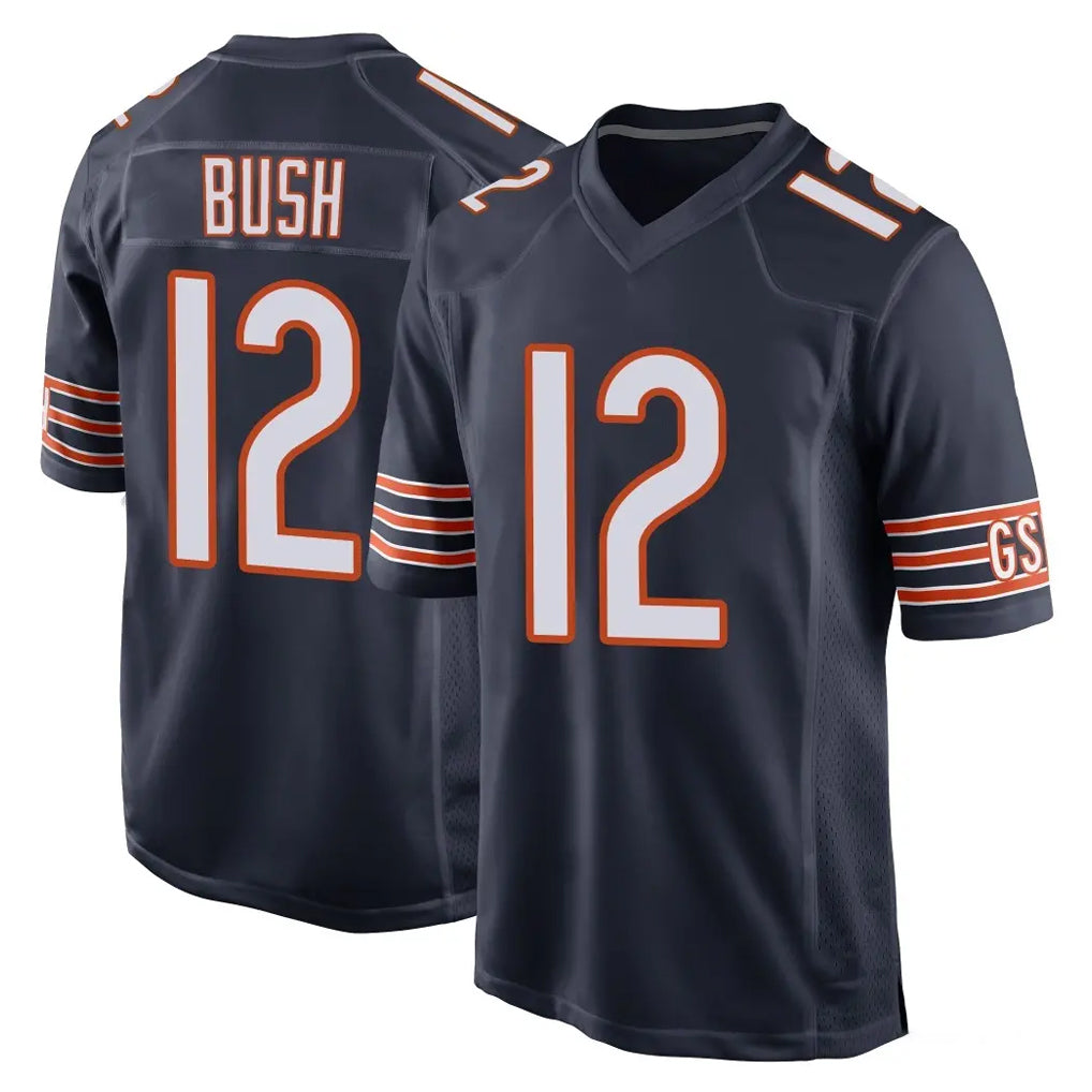 C.Bears #12 Devin Bush Player Navy Home Game CAdoa Stitched Jerseys