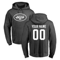 Custom NY.Jets Gray Pullover Hoodies Limited Game Any Name & Numbers CAdoa Stitched Jerseys