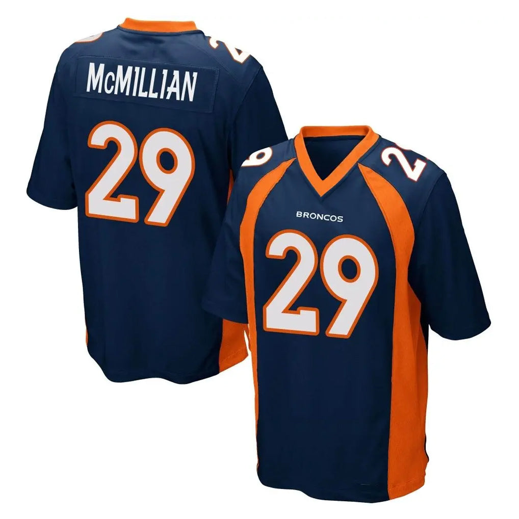 D.Broncos #29 Ja'Quan McMillian Player Navy Game CAdoa Stitched Jerseys