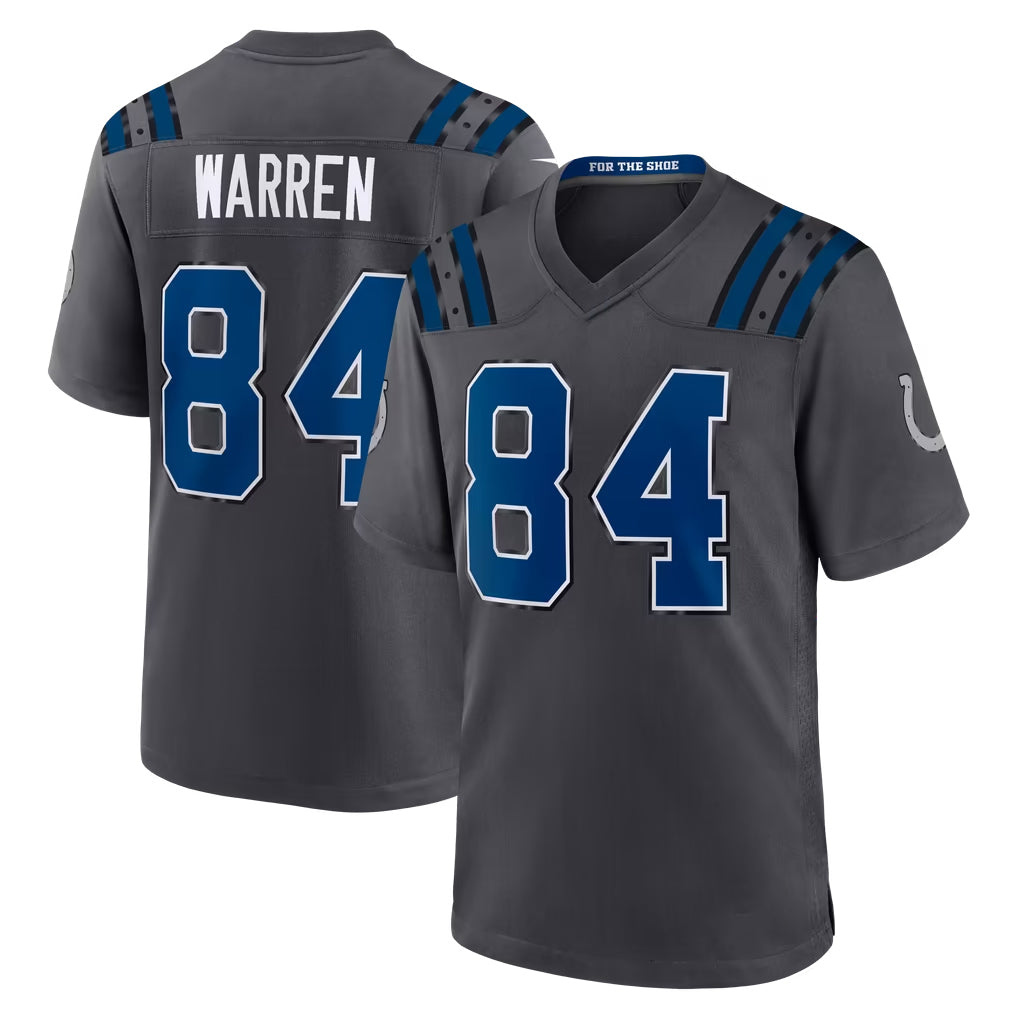 IN.Colts #84 Tyler Warren Player Anthracite 2026 Rivalries Collection Home Game CAdoa Stitched Jerseys