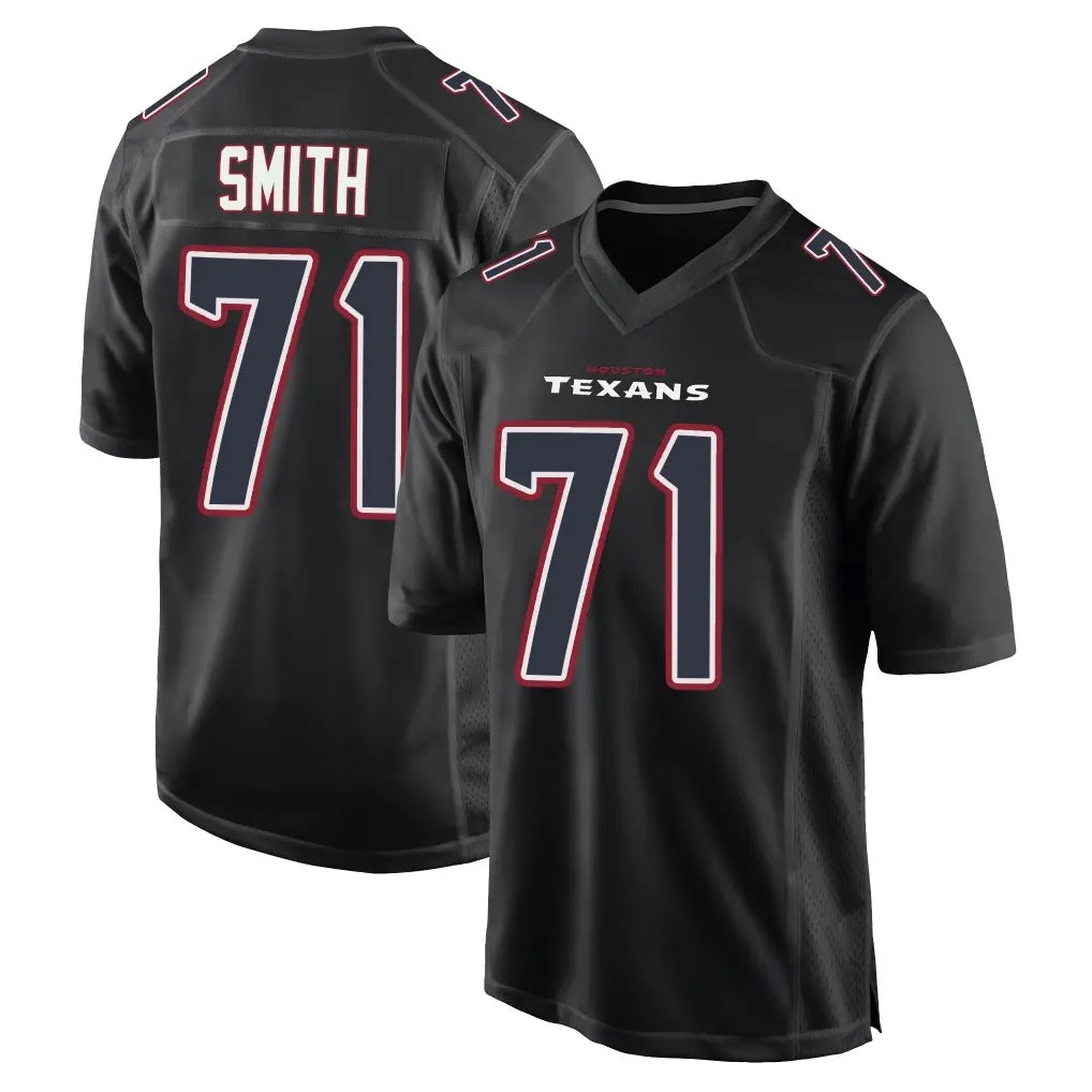 H.Texans #71 Braden Smith Player Black Fashion Home Game CAdoa Stitched Jerseys