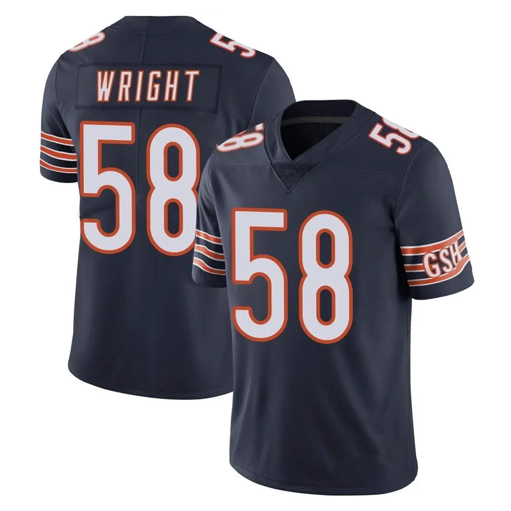 C.Bears #58 Darnell Wright Player Navy Vapor Untouchable Limited Home Game CAdoa Stitched Jerseys