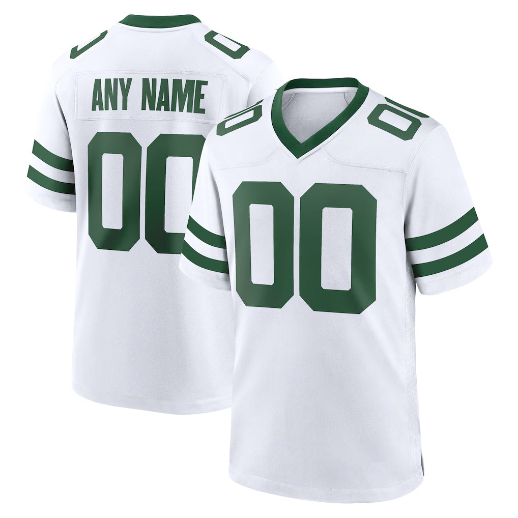Custom NY.Jets White Legacy Home Game Any Name & Numbers CAdoa Stitched Jerseys