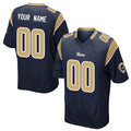 Custom LA.Rams Navy Home Game Any Name & Numbers CAdoa Stitched Jerseys