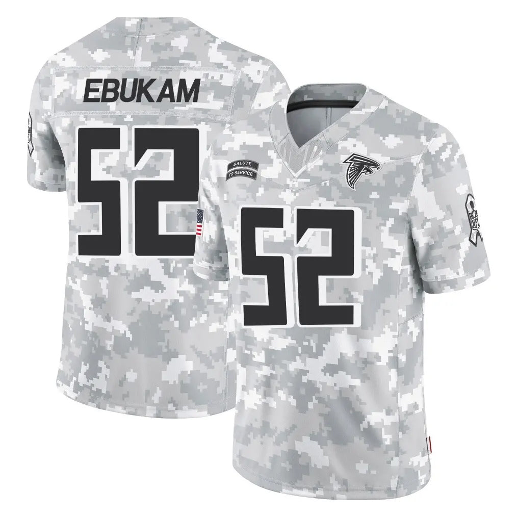 A.Falcons #52 Samson Ebukam Player Camo Salute to Service Limited CAdoa Stitched Jerseys