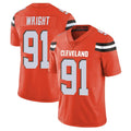 C.Browns #91 Alex Wright Player Orange Alternate Vapor Untouchable Limited Home Game CAdoa Stitched Jerseys