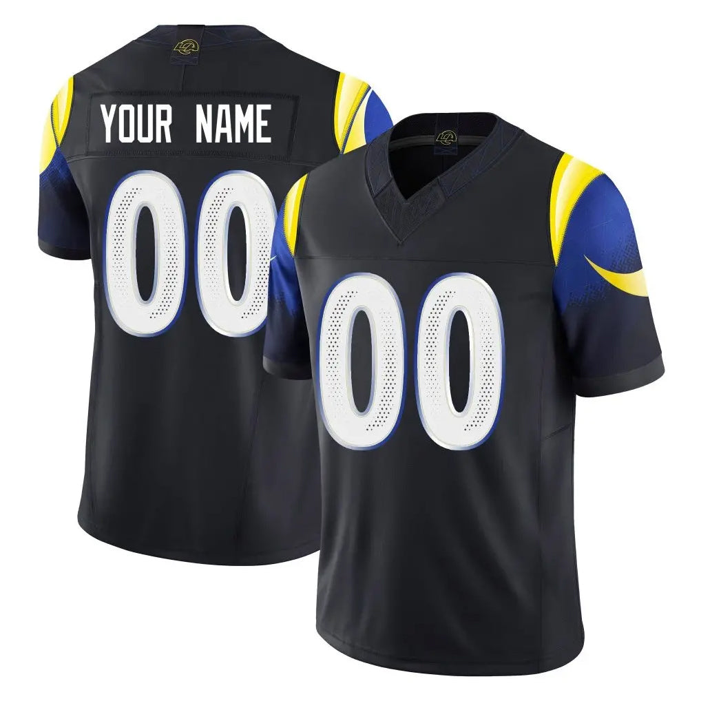 Custom LA.Rams Black Midnight Rivalries Collection Limited Home Game Any Name & Numbers CAdoa Stitched Jerseys
