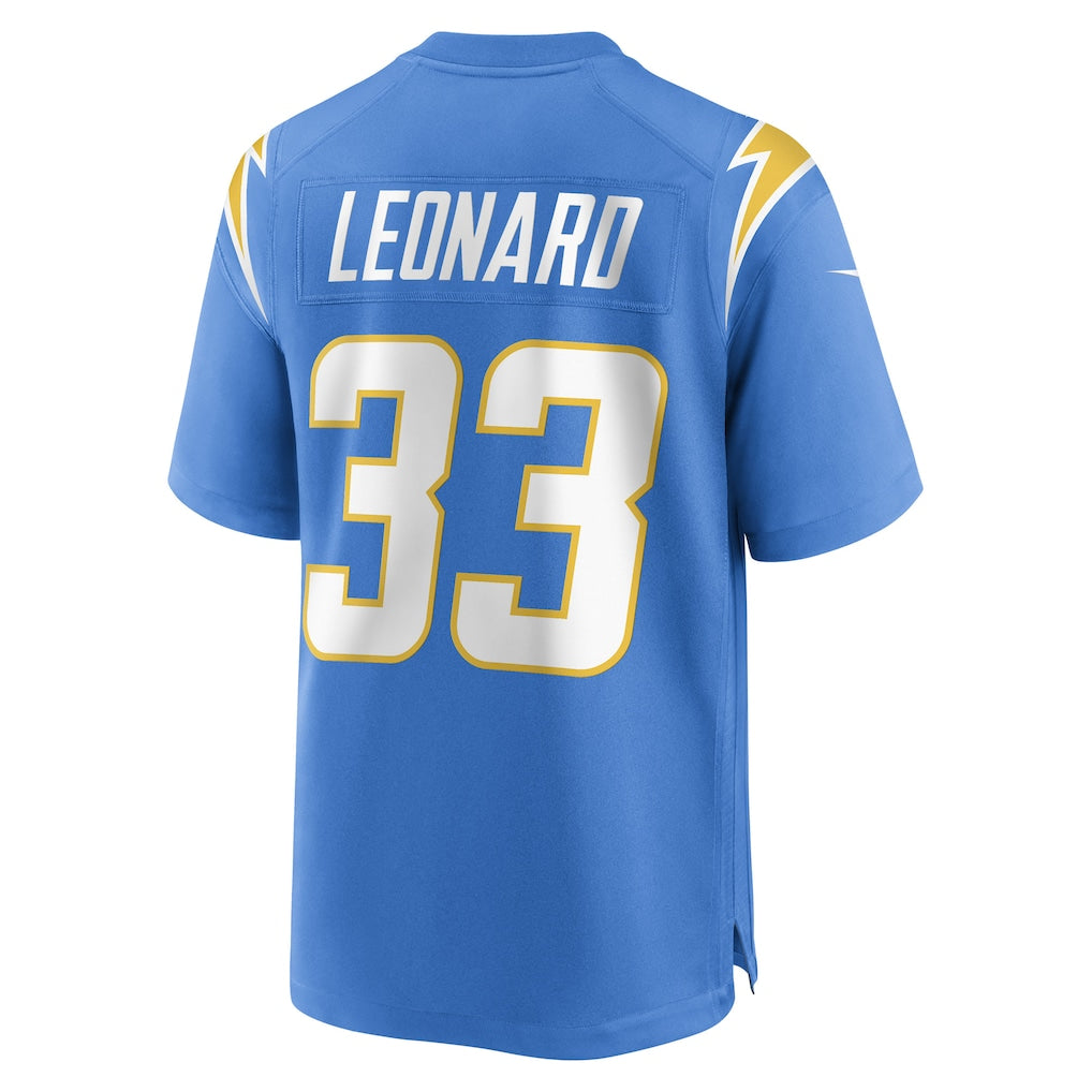 CAdoa LA.Chargers #33 Deane Leonard Powder Blue Player Game Jersey