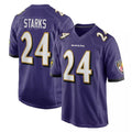 B.Ravens #24 Malaki Starks Player Purple Home Game CAdoa Stitched Jerseys