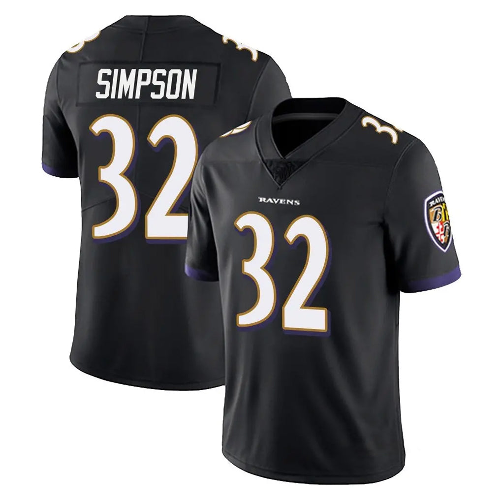 B.Ravens #32 Trenton Simpson Player Black Vapor Untouchable Limited Home Game CAdoa Stitched Jerseys