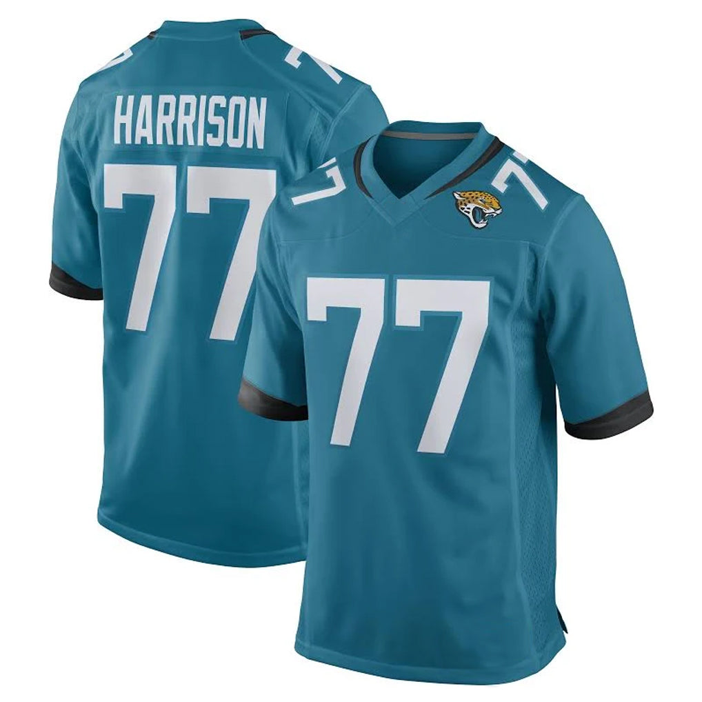 J.Jaguars #77 Anton Harrison Player Teal Home Game CAdoa Stitched Jerseys