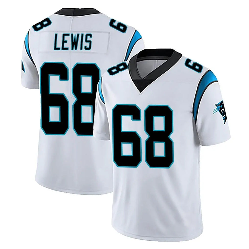 C.Panthers #68 Damien Lewis Player White Vapor Untouchable Limited Game CAdoa Stitched Jerseys