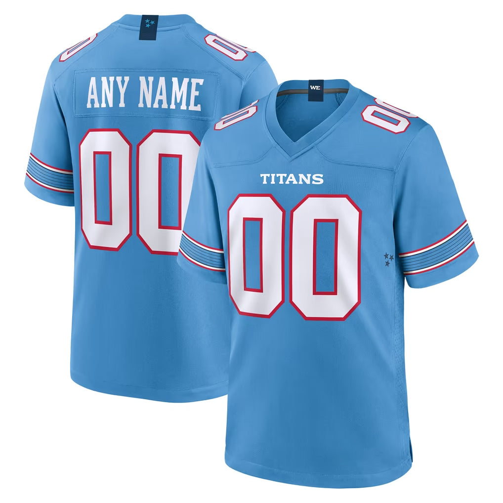Custom T.Titans Light Blue 2026 Game Home Any Name & Numbers CAdoa Stitched Jerseys