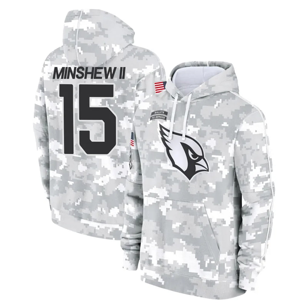 A.Cardinals #15 Gardner Minshew II Player Arctic Camo Limited Salute to Service Pullover Hoodies Game CAdoa Stitched Jerseys