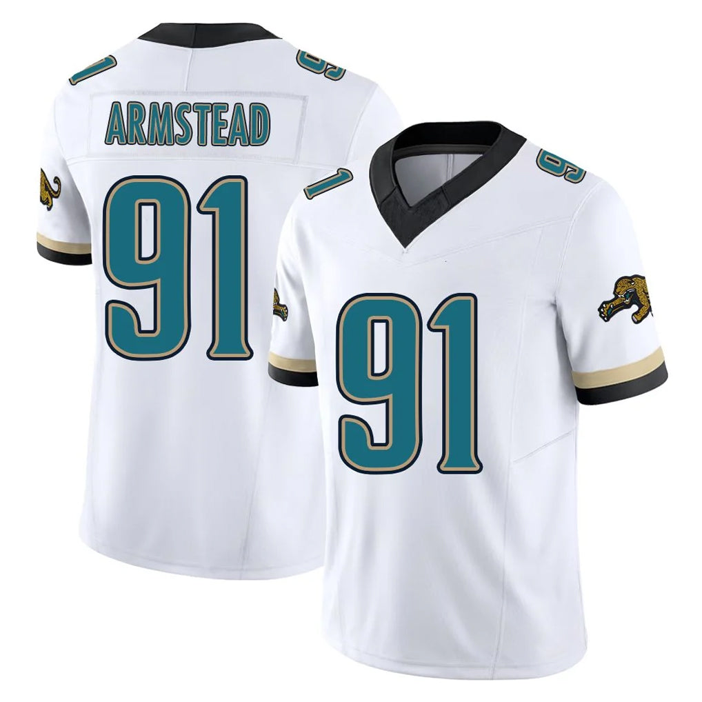 J.Jaguars #91 Arik Armstead Player White Prowler Throwback Vapor F.U.S.E. Limited Home Game CAdoa Stitched Jerseys