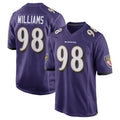 B.Ravens #98 Travis Jones Player Purple Home Game CAdoa Stitched Jerseys