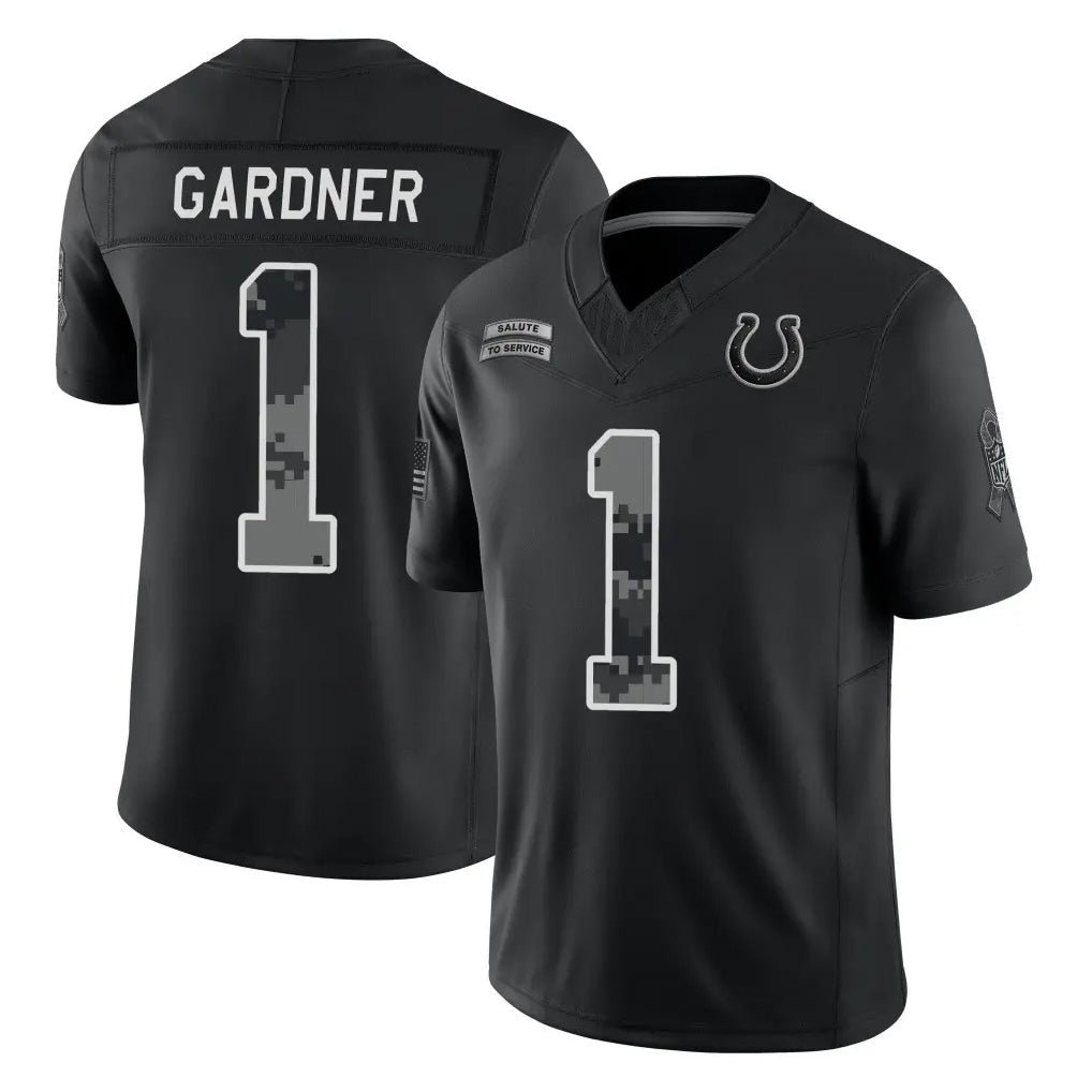 IN.Colts #1 Sauce Gardner Player Black Limited 2026 Salute to Service Home Game CAdoa Stitched Jerseys