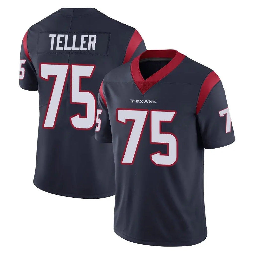 H.Texans #75 Wyatt Teller Player Navy Limited Vapor Untouchable Home Game CAdoa Stitched Jerseys