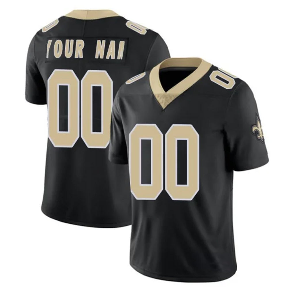 Custom NO.Saints Black Limited Vapor Untouchable Home Game Any Name & Numbers CAdoa Stitched Jerseys