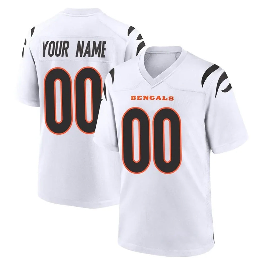 Custom C.Bengals White Home Game Any Name & Numbers CAdoa Stitched Jerseys