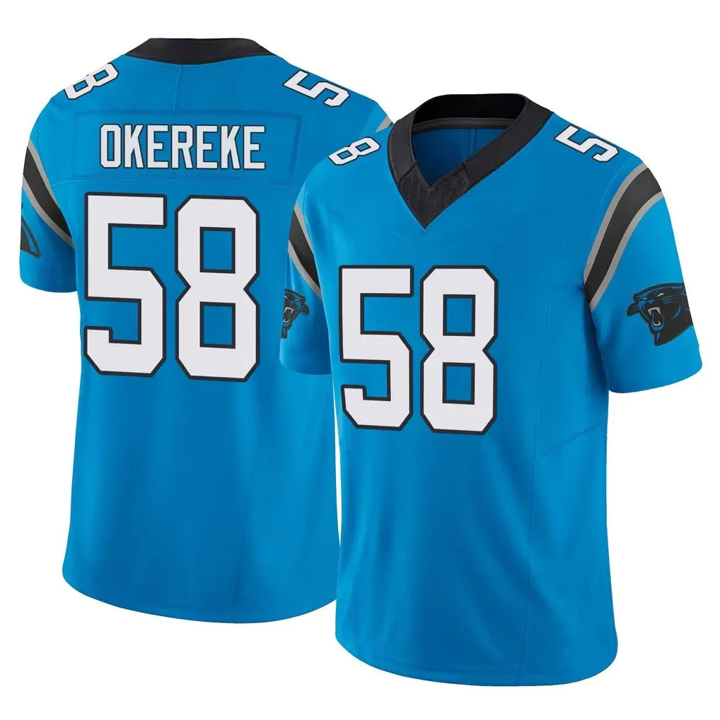 C.Panthers #58 Bobby Okereke Player Blue Vapor F.U.S.E. Limited Home Game CAdoa Stitched Jerseys