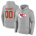 Custom KC.Chiefs Gray Pullover Hoodies Limited Any Name & Numbers CAdoa Stitched Jerseys