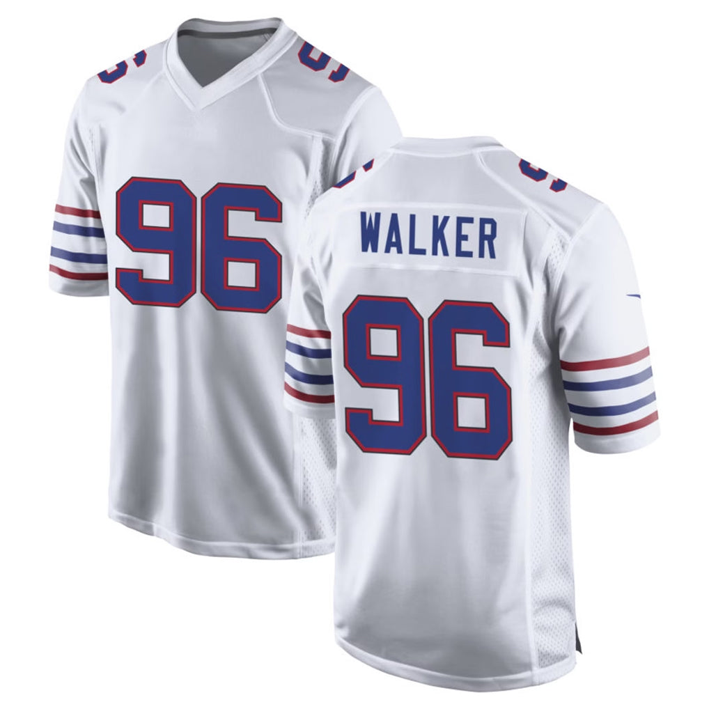 B.Bills #96 Deone Walker Player White Alternate Game CAdoa Stitched Jerseys