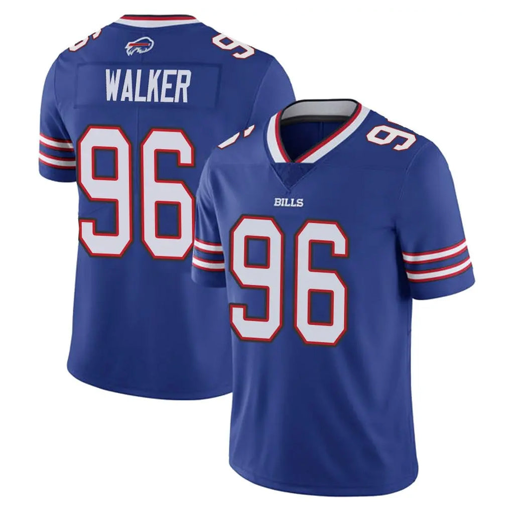 B.Bills #96 Deone Walker Player Royal Vapor Untouchable Limited CAdoa Stitched Jerseys