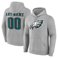 Custom P.Eagles Gray LOGO Pullover Hoodies Home Game Any Name & Numbers CAdoa Stitched Jerseys