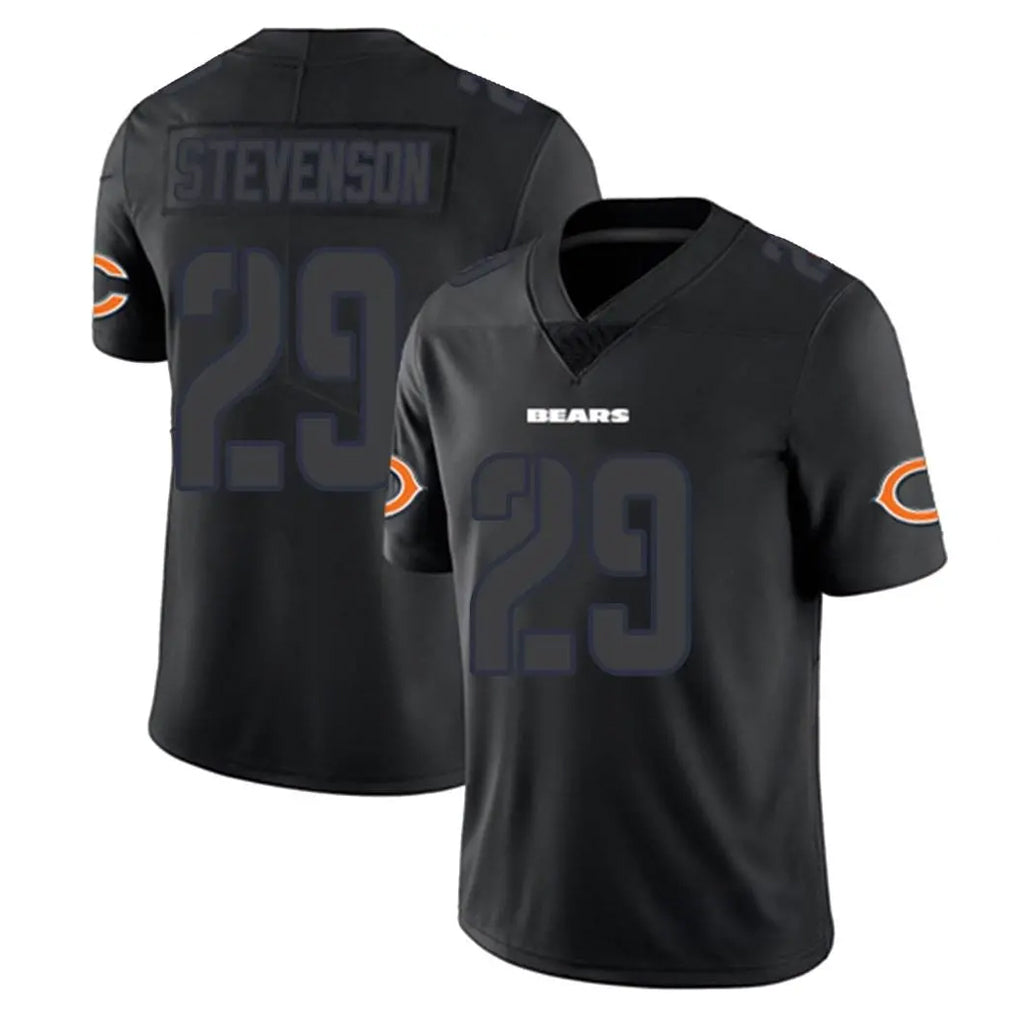 C.Bears #29 Tyrique Stevenson Player Black Impact Limited Game CAdoa Stitched Jerseys