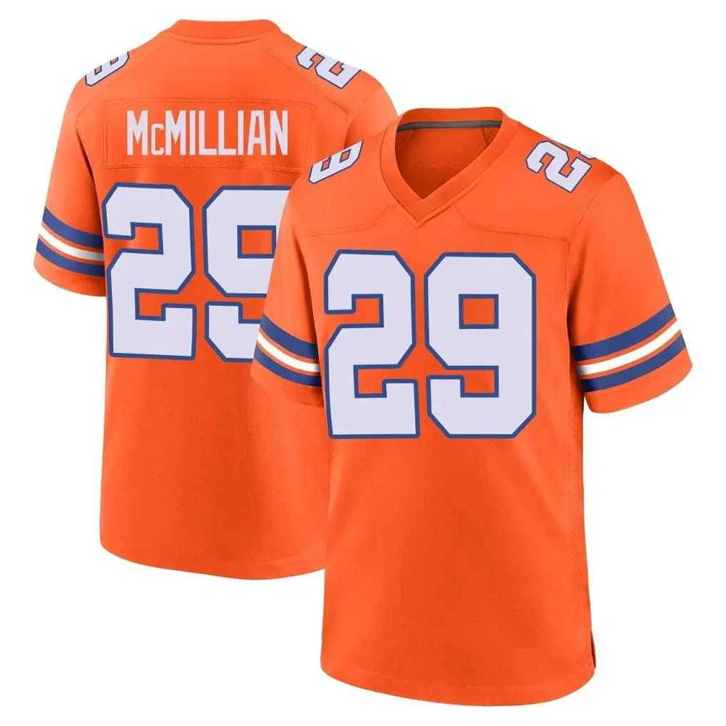 D.Broncos #29 Ja'Quan McMillian Player Orange Alternate Collection Throwback Game CAdoa Stitched Jerseys