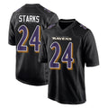 B.Ravens #24 Malaki Starks Player Black Carbon Fashion Home Game CAdoa Stitched Jerseys