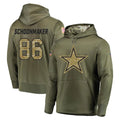 D.Cowboys #86 Luke Schoonmaker Player Olive Salute to Service Pullover Hoodies Home Game CAdoa Stitched Jerseys