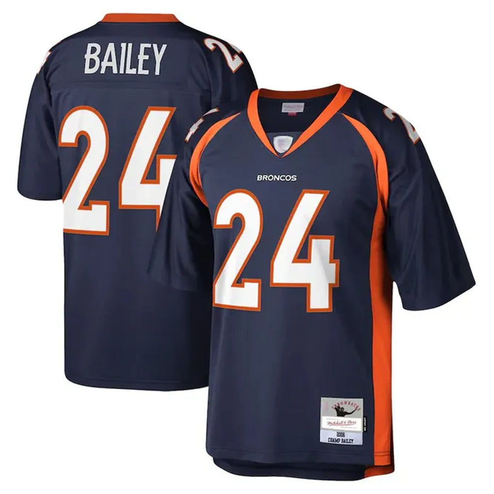 D.Broncos #24 Champ Bailey Player Navy Mitchell & Ness 2006 Legacy Limited Game CAdoa Stitched Jerseys