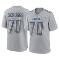 D.Lions #70 Juice Scruggs Player Gray Atmosphere Fashion Home Game CAdoa Stitched Jerseys