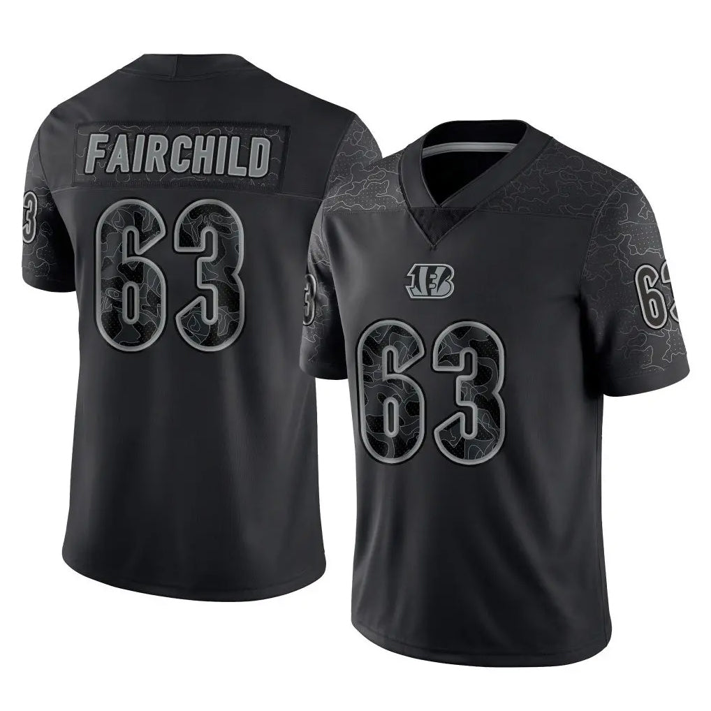 C.Bengals #63 Dylan Fairchild Player Black Reflective Limited Game CAdoa Stitched Jerseys