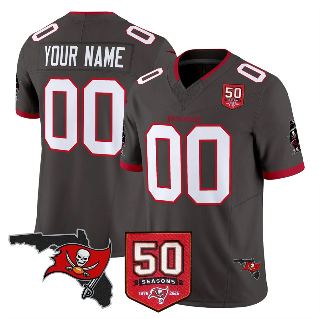 Custom TB.Buccaneers Pewter Limited 2026 Season Vapor F.U.S.E. Home Game Any Name & Numbers CAdoa Stitched Jerseys