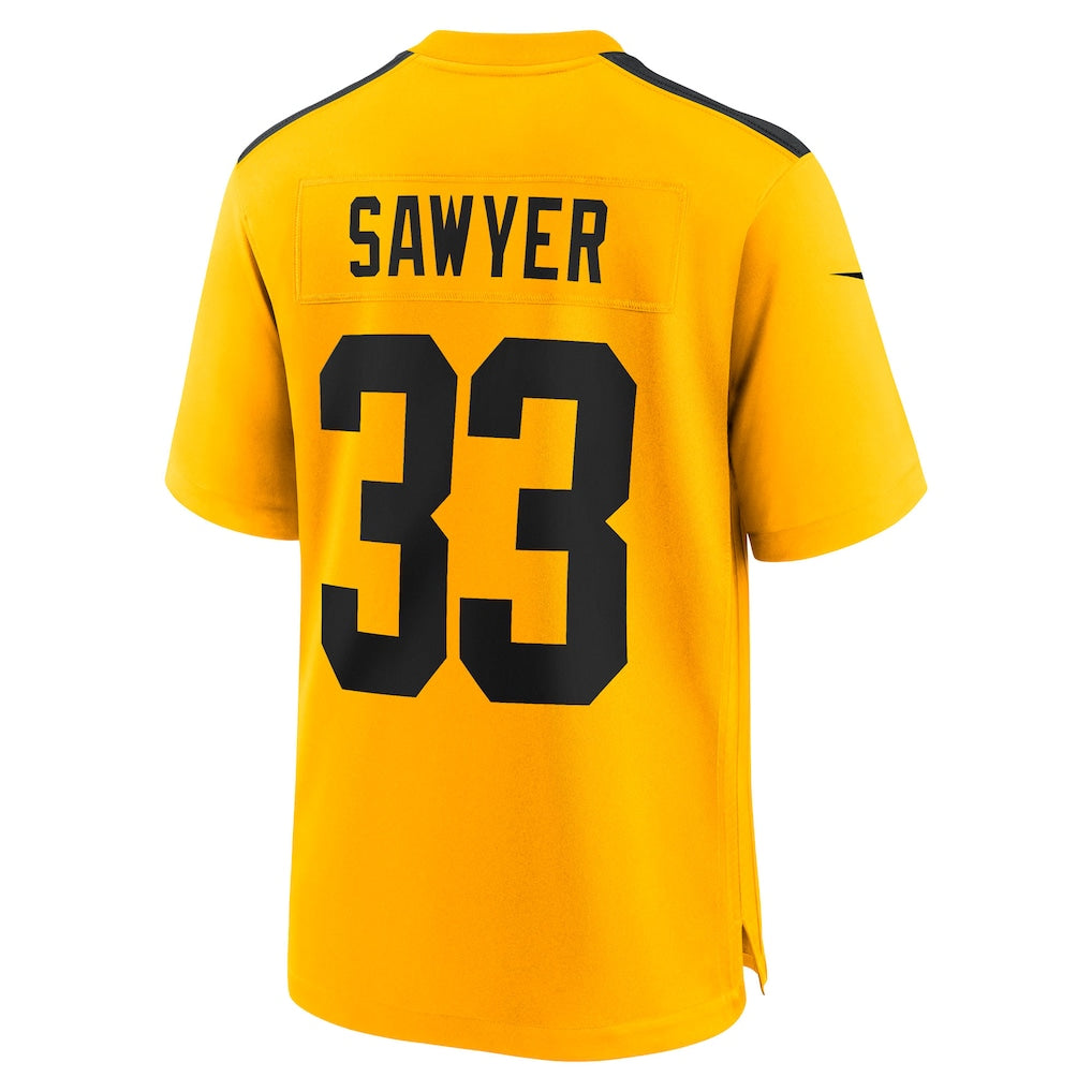 CAdoa P.Steelers #33 Jack Sawyer Gold Alternate Game Jersey