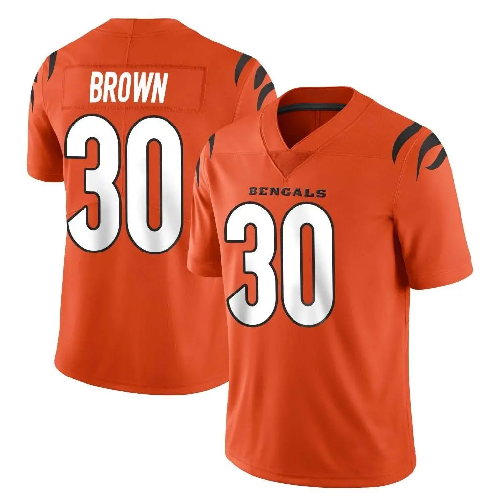 C.Bengals #30 Chase Brown Player Orange Vapor Untouchable Limited Home Game CAdoa Stitched Jerseys